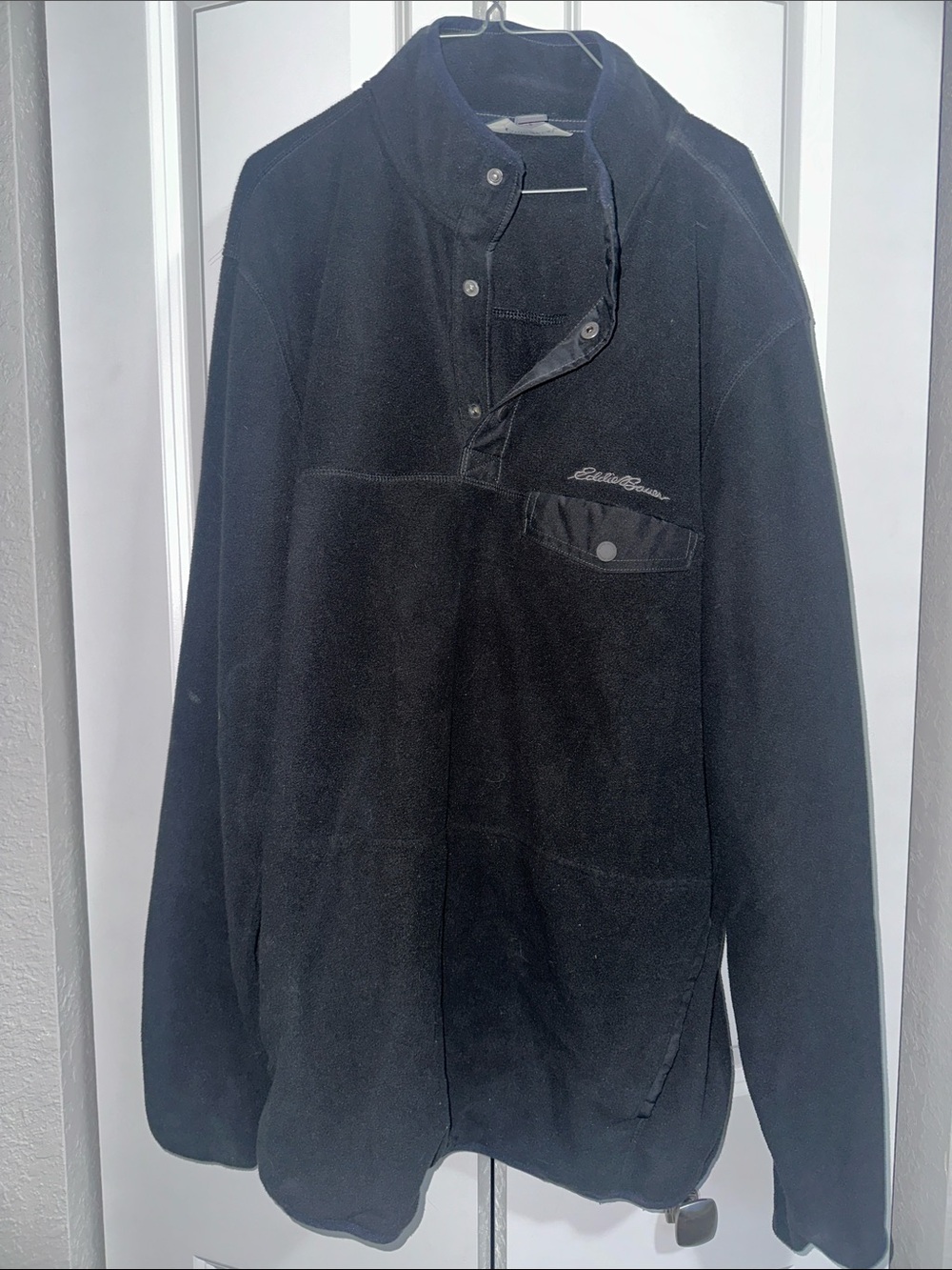 Eddie Bauer Black Fleece Snap Pullover Jacket